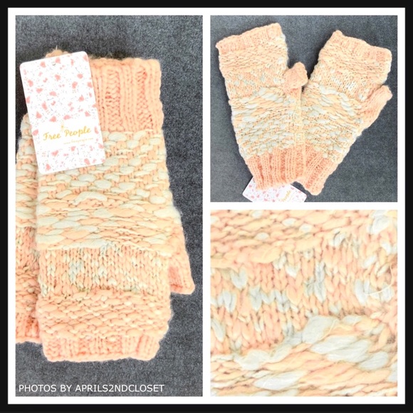 FREE PEOPLE COZY CHUNKY KNIT FINGERLESS GLOVES A2C - Picture 5 of 8
